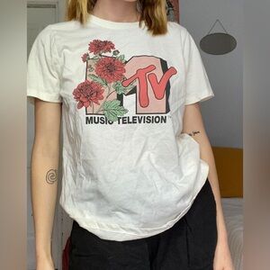 MTV Graphic T-Shirt with Floral Design